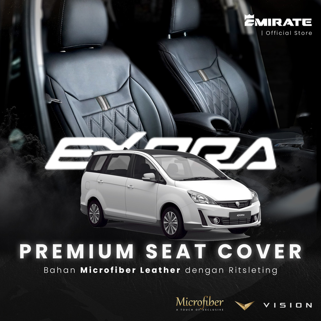 Sarung Jok Mobil Proton Exora Semi Kulit / Cover Jok Mobil Proton Exora Tahan Air dan Debu Bahan Mic