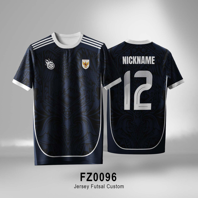 ATASAN BAJU JERSEY BOLA FUTSAL MERAH MOTIF BATIK CUSTOM LENGAN PENDEK