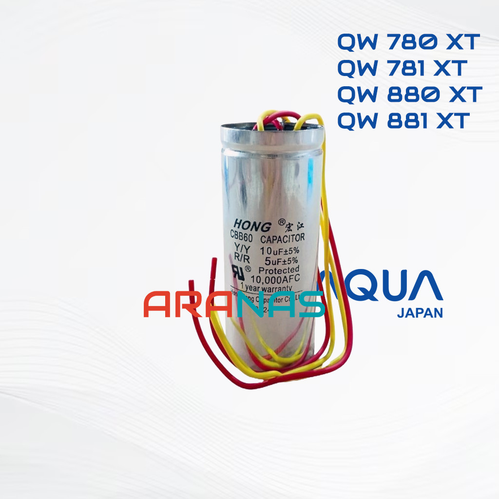 10+5 uF KAPASITOR AQUA JAPAN 7 - 8 Kg QW780XT QW781XT QW880XT QW881XT Capacitor Starter Mesin Cuci 2