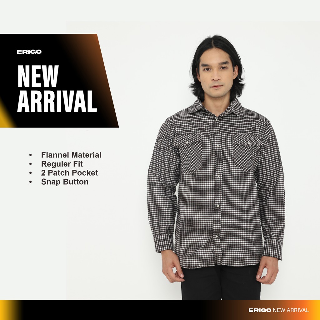 Erigo Flannel Shirt Marcel Brown - Kemeja Lengan Panjang Flannel Unisex