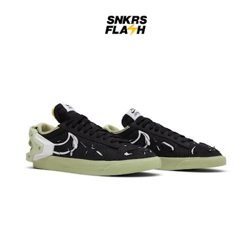 NIKE Blazer Low Acronym Black Olive Aura Sepatu Sneakers Wanita - DO9373001 - Size 36