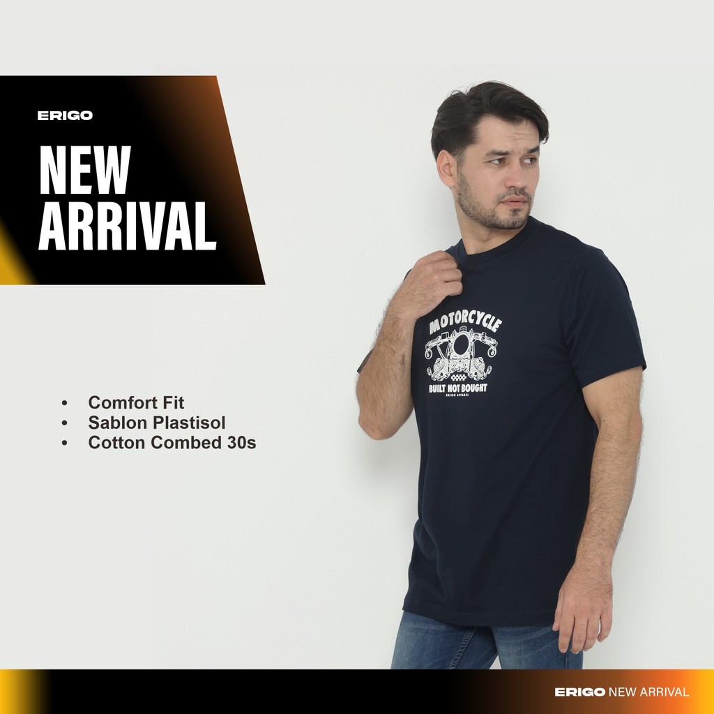 Erigo T-Shirt Geslon Navy - Kaos Unisex