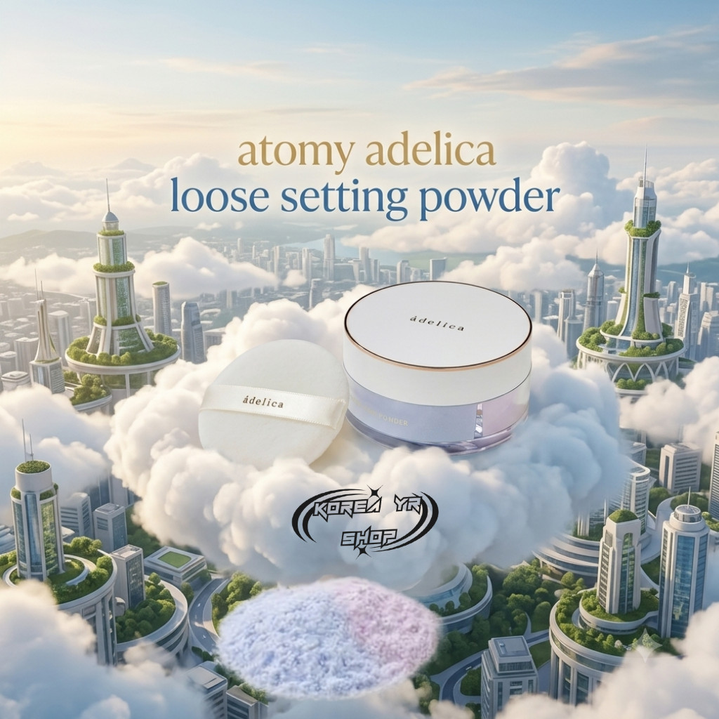 Setting Powder Bedak Tabur 12gr Original Korea - Atomy Adelica, 2 Warna Unik Hasil Riasan Alami