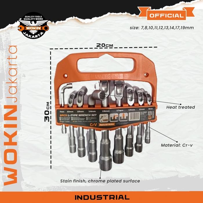 Kunci Sock L Wokin 5Pcs Kunci Sok Wokin Tipe L 9Pcs 5 Pcs L-Type Wrench Set Wokin Kunci Socket Tipe