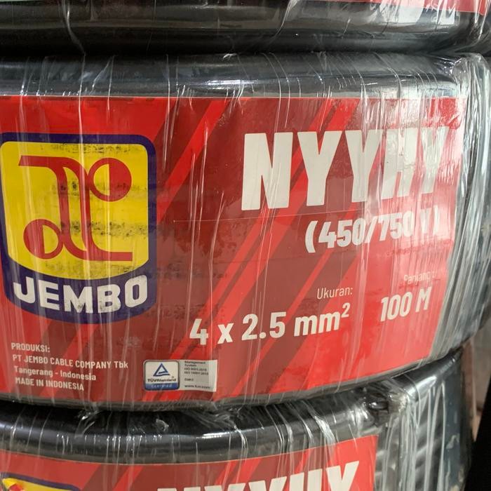 KABEL NYYHY 4 X 2.5 MM JEMBO CABLE (HITAM) ; 1 ROLL = 100 METER
