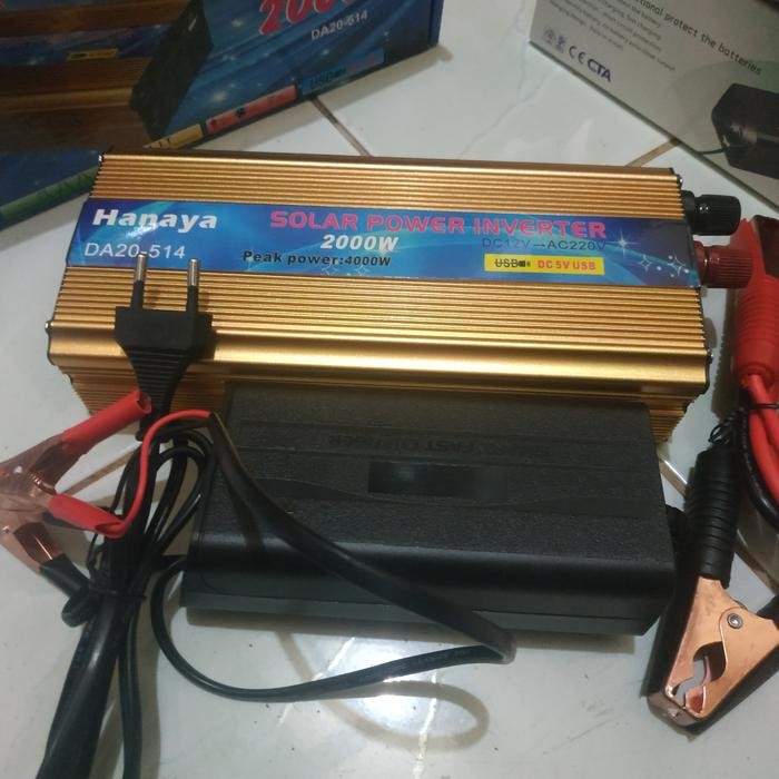 POWER INVERTER 2000 WATT PLUS SMART FAST CHARGER AKI 5 AMPERE /1 PAKET