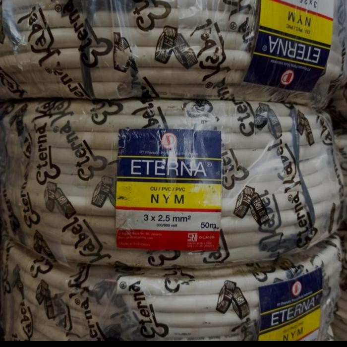 KABEL ETERNA NYM 3X2,5/KABEL LISTRIK ETERNA 3X2,5 LIDIH PER ROLL 50M