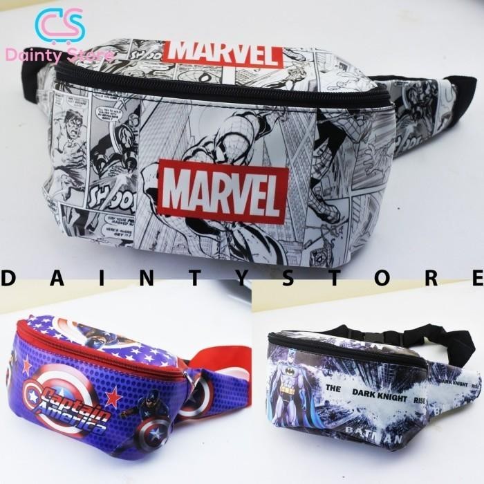 Pilihan- Tas Waist Bag Waisbag Anak Laki Laki Cowok Karakter Lucu Batman Marvel