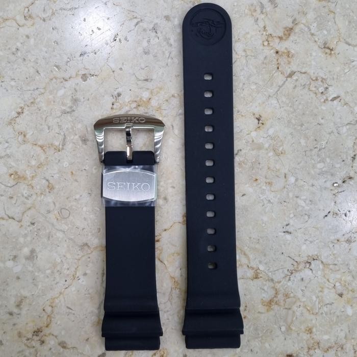 Strap / Rubber / Silicone Seiko - Black - Original - Lug Width 22mm
