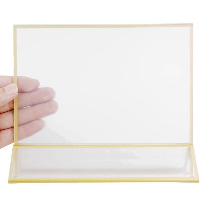 

A4 Tempat Menu Cafe Acrylic Tent Holder Stand Brosur Akrilik Standing