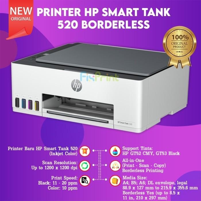 Printer HP Smart Tank 520 All in One Printer HP Ink Tank 115 Print