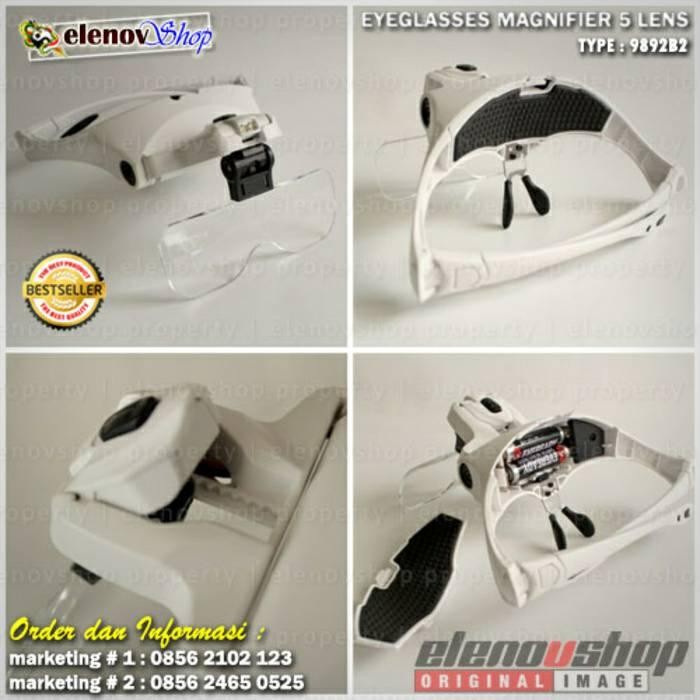 

*****] Kaca pembesar Model Kacamata 5 Lensa dan Lampu LED 9892B2
