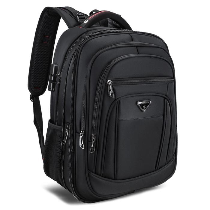 Tas Pria Ransel Laptop 20 inc Expanding Polo Super Backpack Polo Jumbo Size Waterproof + Keylock Tas