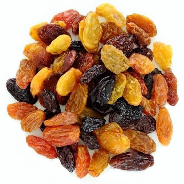 

Mix Raisins Unsweetened / Kismis Emas dan Hitam / Kismis Campur 1kg camilan food Snacks Toples Pedas