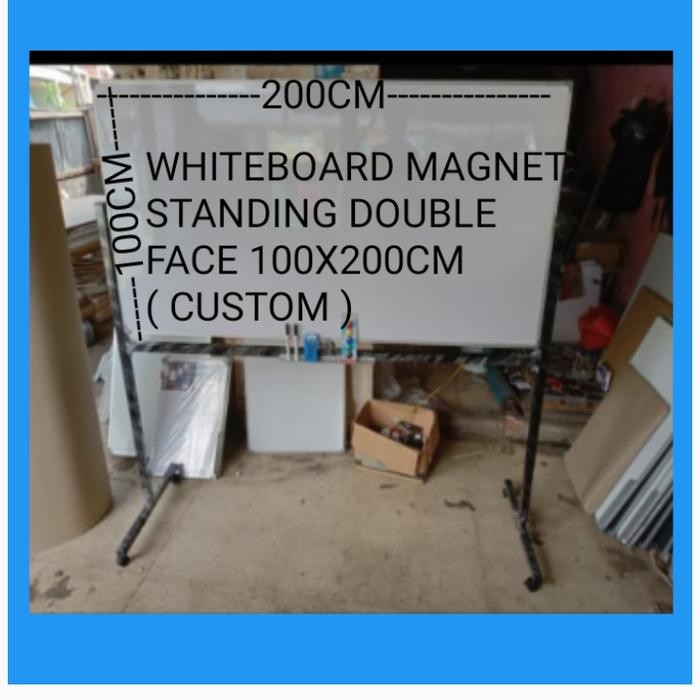 

PAPAN TULIS WHITEBOARD MAGNET STANDING DOUBLE FACE 100X200CM (CUSTOM )