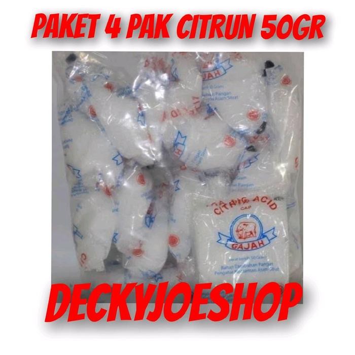 

citric acid / Citrun cap gajah 50gr paket 4 pak Penambah rasa asam makanan Bahan