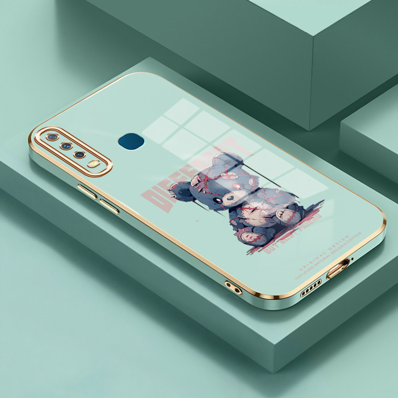Casing Untuk VIVO Y12 Y12i Y15 Y17 Y3 Y3s Case Casing Boneka beruang yang rusak silikon tahan HP Sof