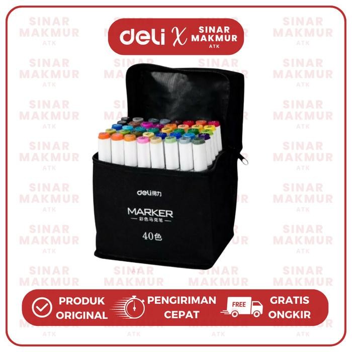 

Bisa Termin! Color Marker/Spidol Warna Dengan Tas 40 Warna Deli 70807-40 (Set)