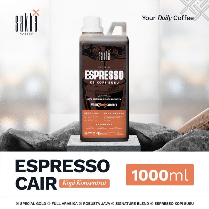 terbaru espresso cair 1 liter konsentrat kopi susu kekinian coffee drink