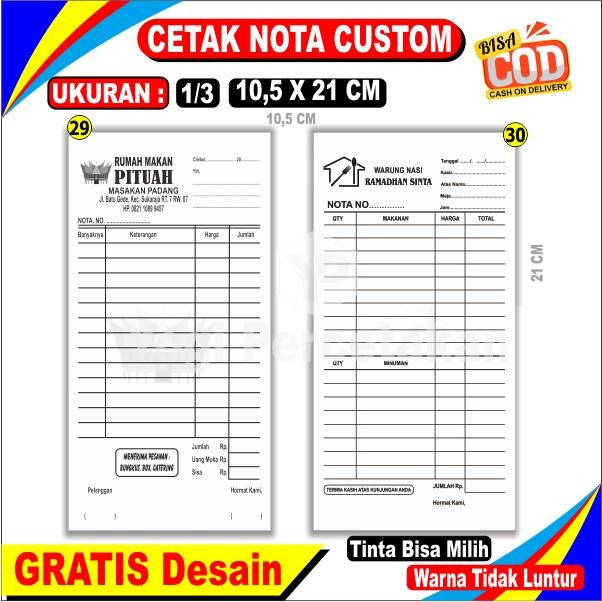 

Cetak Nota 2 Ply Paket 1 Kg Desain Bisa Reques
