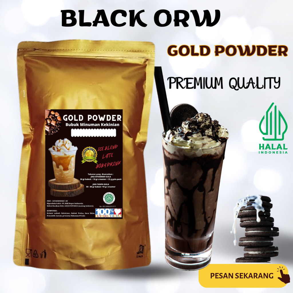 

RASA BLACK ORW 1 Kg GOLD PREMIUM POWDER DRINK BUBUK MINUMAN INSTAN SERBUK MINUMAN STICKY MILK