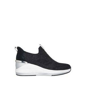 SEPATU CASUAL WANITA SKECHERS MN THE TRIPLE WEDGE BLACK ( SKE177888BLK ) 100% ORIGINAL RESMI
