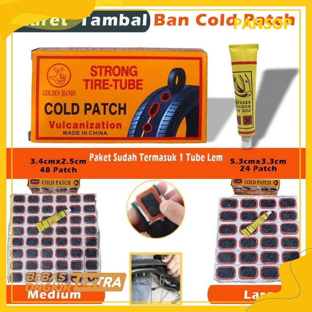 Stiker Sticker Lem Tambal Ban Karet Dalam Sepeda Motor Strong Tire Tube Cold Patch Coldpatch Large L