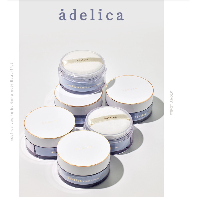 Setting Powder Bedak Tabur 12gr Original Korea - Atomy Adelica, 2 Warna Unik Hasil Riasan Alami
