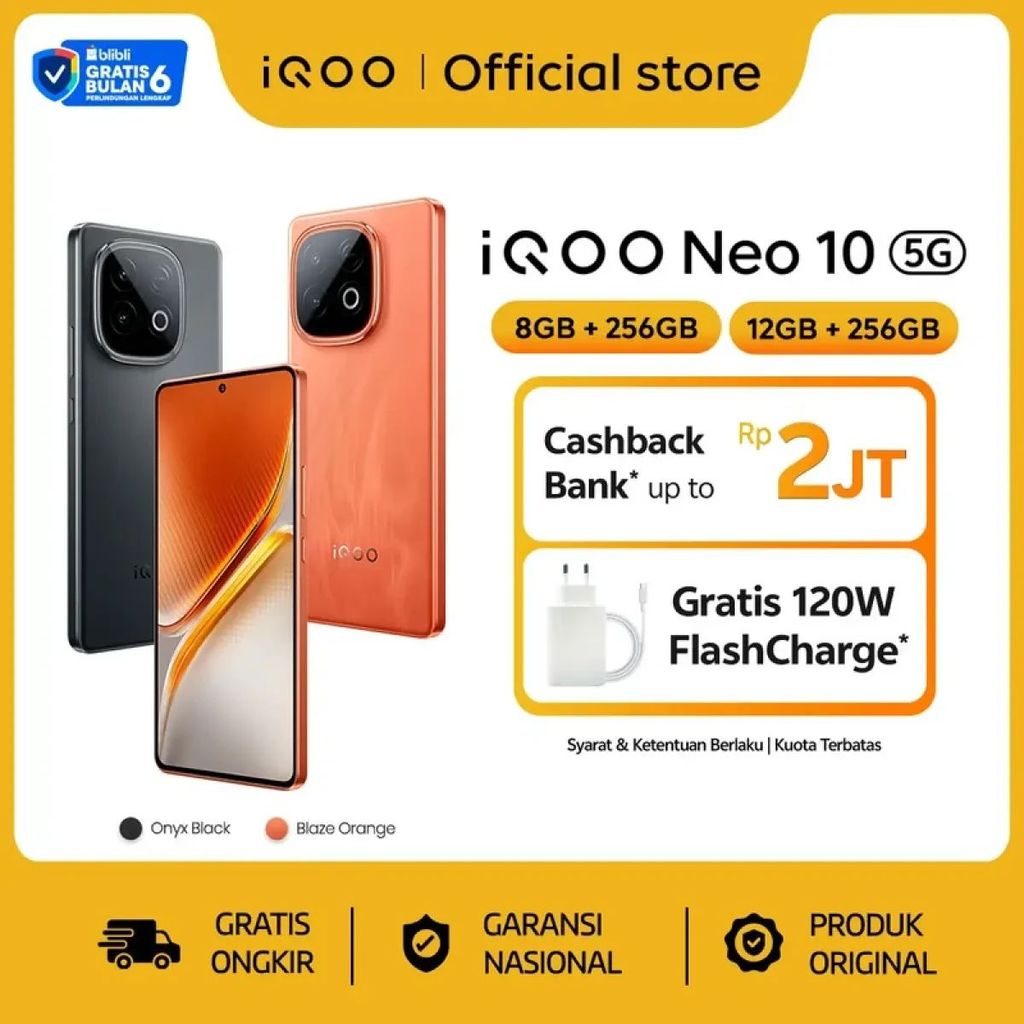 iQOO Neo 10, 1st Snapdragon 8s Gen 4 + Q1 (Dual Chipset), 7K VC Cooling System, 7000 mAH + 120 watt,