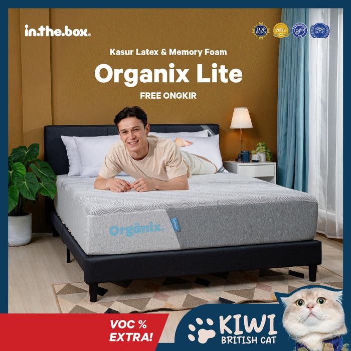 PREMIUM Kasur Busa Latex Inthebox Organix Lite 180x200 - Free bantal