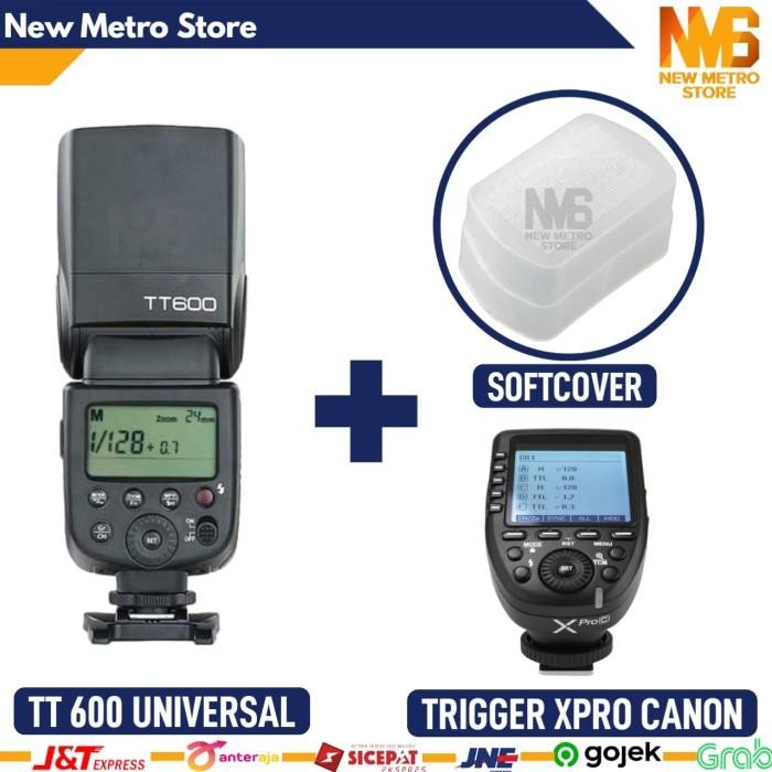 Paket Speedlite Flash Godox TT600 Universal + Trigger Godox Xpro