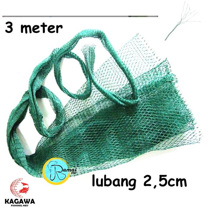 PUKAT TARIK JALA HIJAU /PUKAT HIJAU JALA TALI PE PANJANG 3m LUBANG 2cm