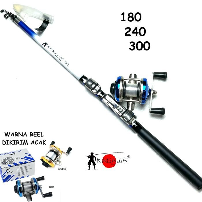 Joran Tegek Kolong Pancing Udang Ruas Pendek Kagawa 45cm sama Reel