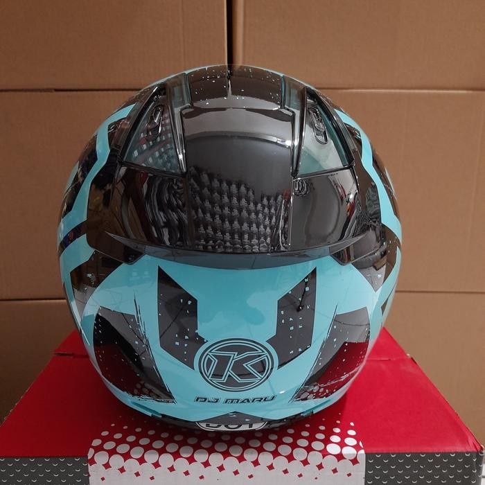 Helm Kyt Dj Maru Seri 16 Aqua Blue Black