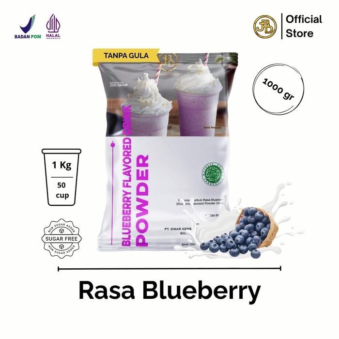 

Tersedia Bubuk Minuman Blueberry Premium 1Kg JBD Jakarta Bubble Drink Halal BPOM