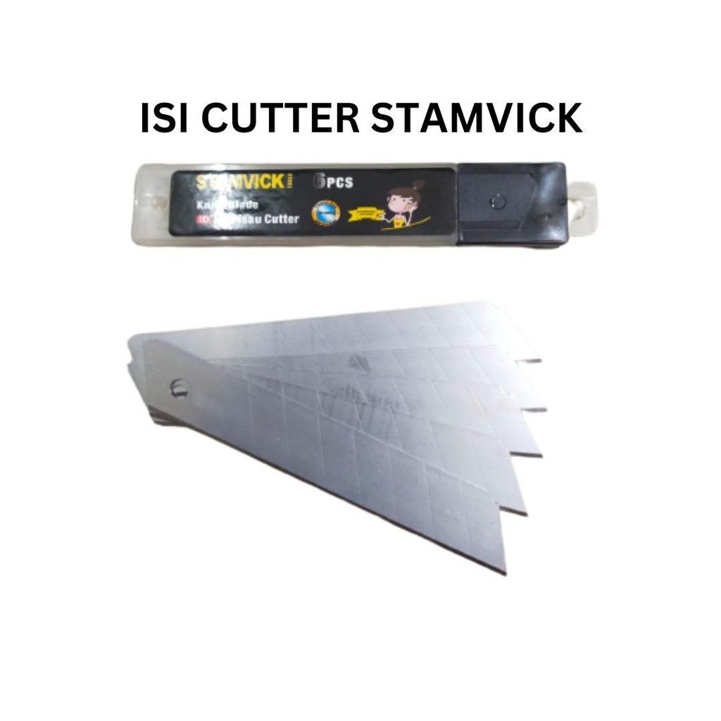 

GROSIR TERMURAH Isi Cutter STAMVICK Besar Tajam Kaku Isi 6 Pcs Kualitas Bagus Silet - BJA