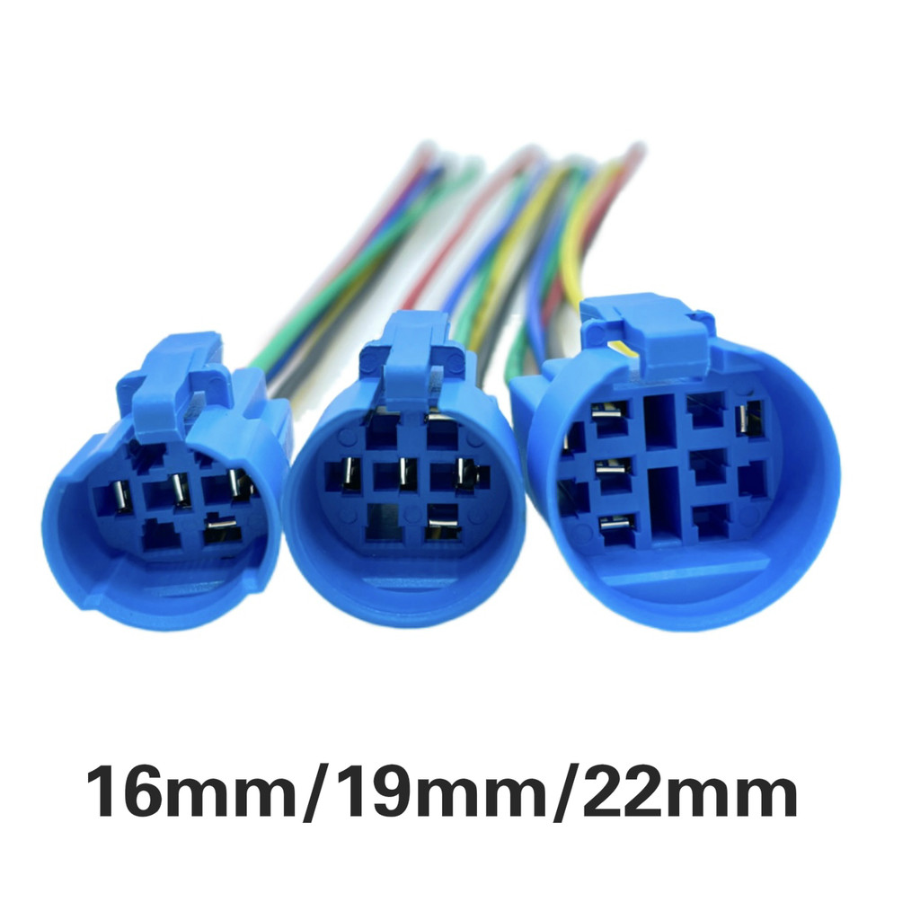 IMPORT Switch Socket Button Connector 16mm 19mm 22mm Cable Socket For Metal Push Button Switch