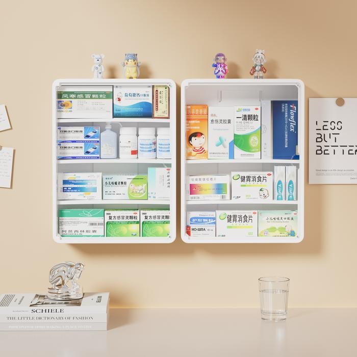 Kotak Penyimpanan Obat Dinding Transparan Besar Untuk Obat-Obatan, Rak Penyimpanan Rumah, Kotak Obat