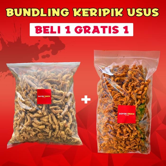

PAKET BELI 1 GRATIS 1 PEDAS 500GRAM + ORIGINAL 500GRAM KRIPIK USUS CRISPY KRISPI / KERIPIK USUS