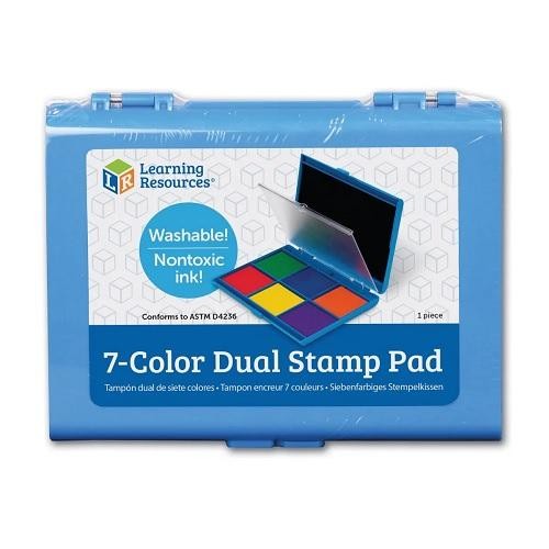 

Learning Resources 7 Color Dual Stamp Pad Two-Sided Ink Pad with Washable, Non-Toxic Colors,