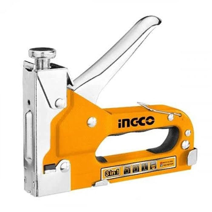 Staples Gun 3-In-1 / Stapler Steples Tembak Staple Gun Ingco Hsg1405