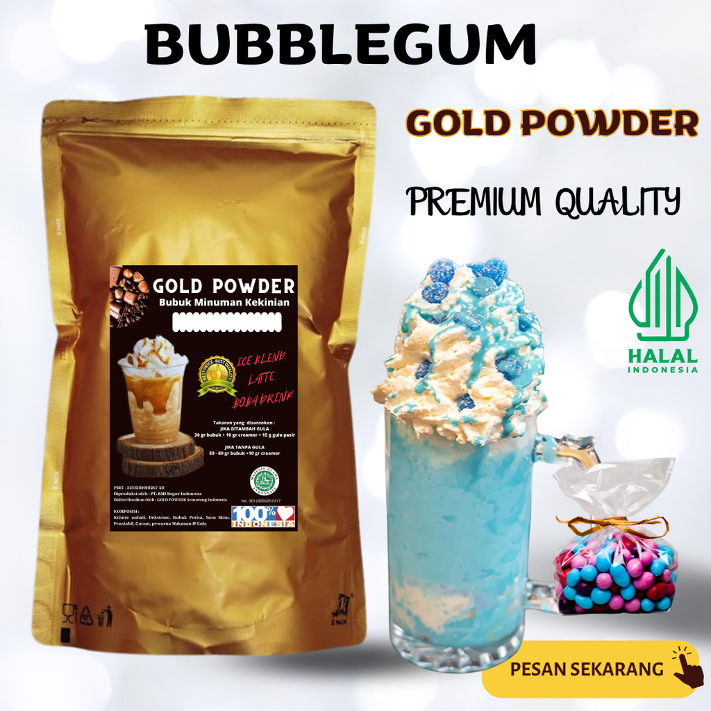 

RASA BUBBLEGUM 1 Kg GOLD PREMIUM POWDER DRINK BUBUK MINUMAN INSTAN SERBUK MINUMAN STICKY MILK