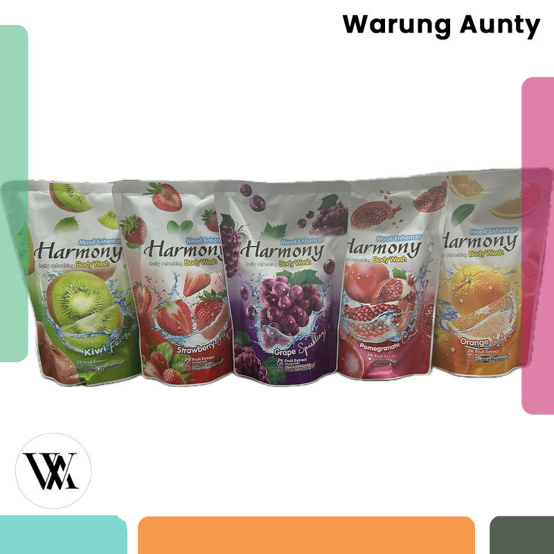 HARMONY SABUN MANDI CAIR 400ML AROMA BUAH BAR SOAP HARMONI APPLE FUJI KIWI FUZZY POMEGRANATE CRUSH G