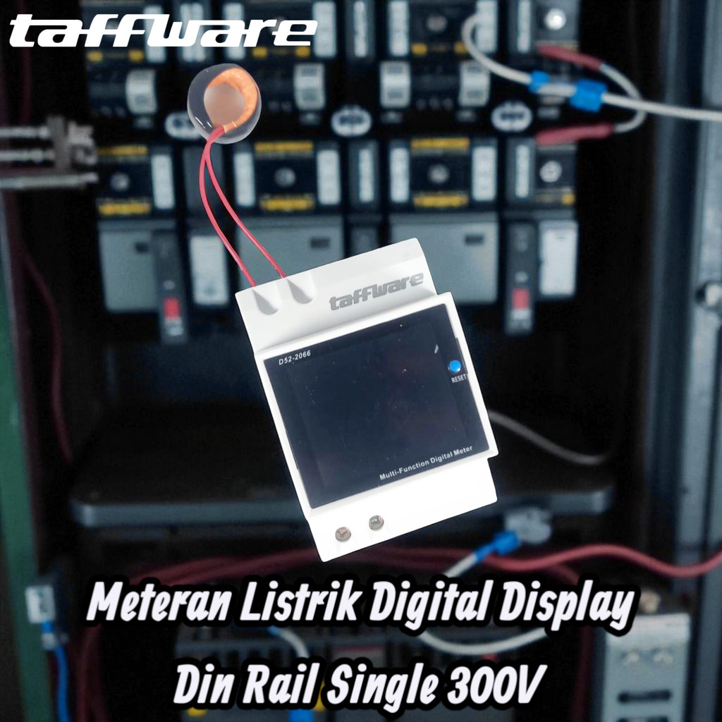 (DFme) Taffware Meteran Listrik Digital Display Din Rail Single 300V - D52-2066 Kualitas Terbaik