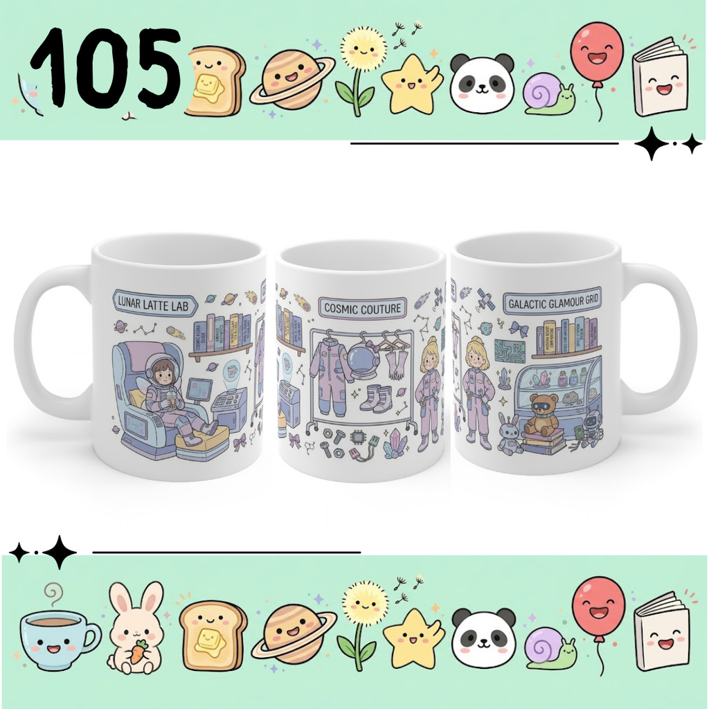 Mug Gelas Custom Motif Cosmic Couture Space Girl - Desain 105