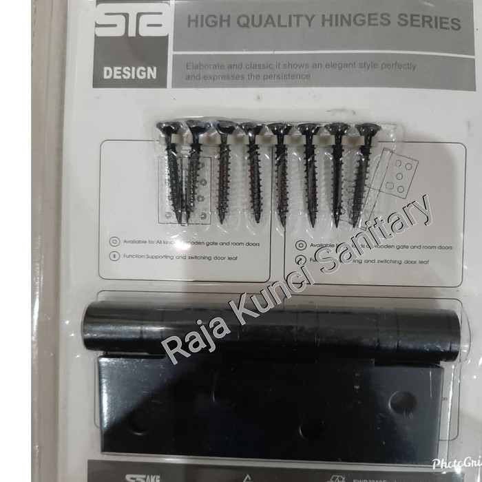 Engsel Pintu 4" Inch Hitam/Engsel Pintu Starck Hitam Stainless Sus 304