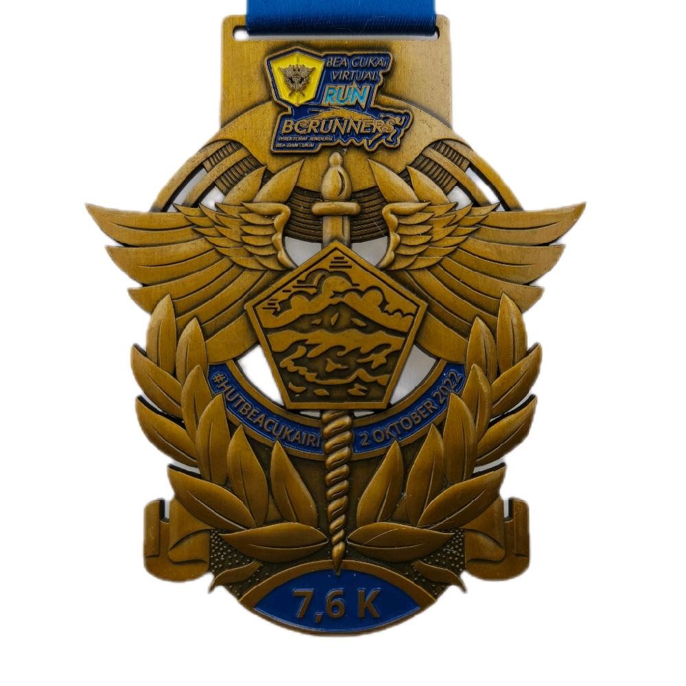 Medali Lari Unik Event Bea cukai 2020 Running - Medali Finisher- Medal Lari Original - Medali Panjan