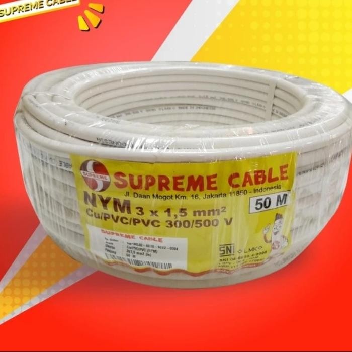 KABEL NYM 3X1.5 MM SUPREME / KABEL SUPREME NYM 3X1,5MM PUTIH