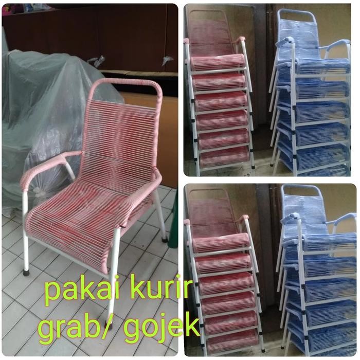 PREMIUM kursi besi tali plastik yy/ kursi santai