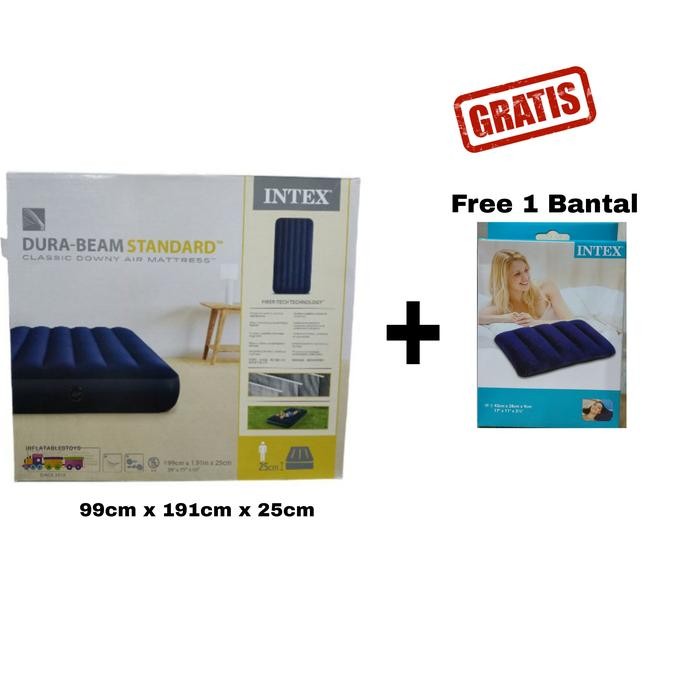 PREMIUM Kasur angin Intex Durabeam Standard Blue 64757